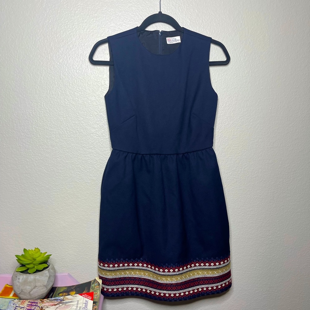 Red Valentino Embroidered Holiday Party Business Office Dress